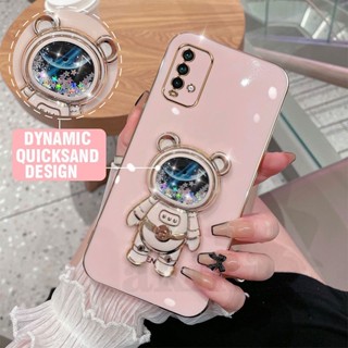 เคสซิลิโคน TPU ลายหมีอวกาศ 6D ทรงสี่เหลี่ยม สําหรับ Redmi 9T Xiaomi