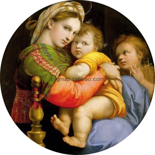 Madonna series 4 รุ่น Raphael Renaissance ภาพวาดสีน้ำมันห้องนั่งเล่น porch ตกแต่งภาพวาด core heart