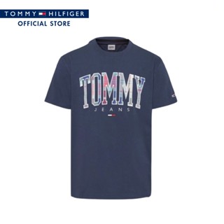 Tommy Hilfiger เสื้อยืดผู้ชาย รุ่น DM0DM15666 C87 - สีฟ้า