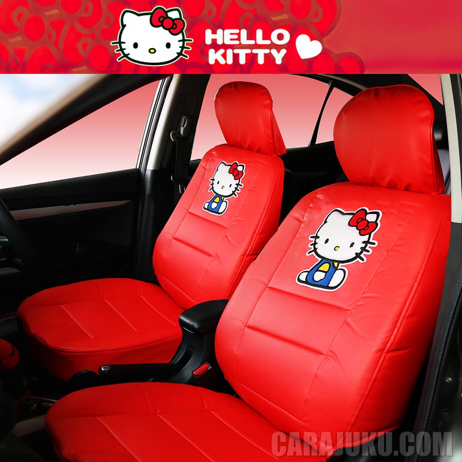 หุ้มเบาะหนัง PVC คิตตี้ Hello Kitty (Kitty I AM PVC) ลิขสิทธิ์แท้ #ชุดหุ้มเบาะรถ หุ้มเบาะรถ เบาะหนัง