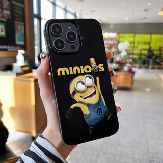 เคสโทรศัพท์ซิลิโคน TPU แบบนิ่ม ลายมินเนี่ยน มันวาว สําหรับ iphone 14promax 11 13 12 7Plus 8 X XS Max