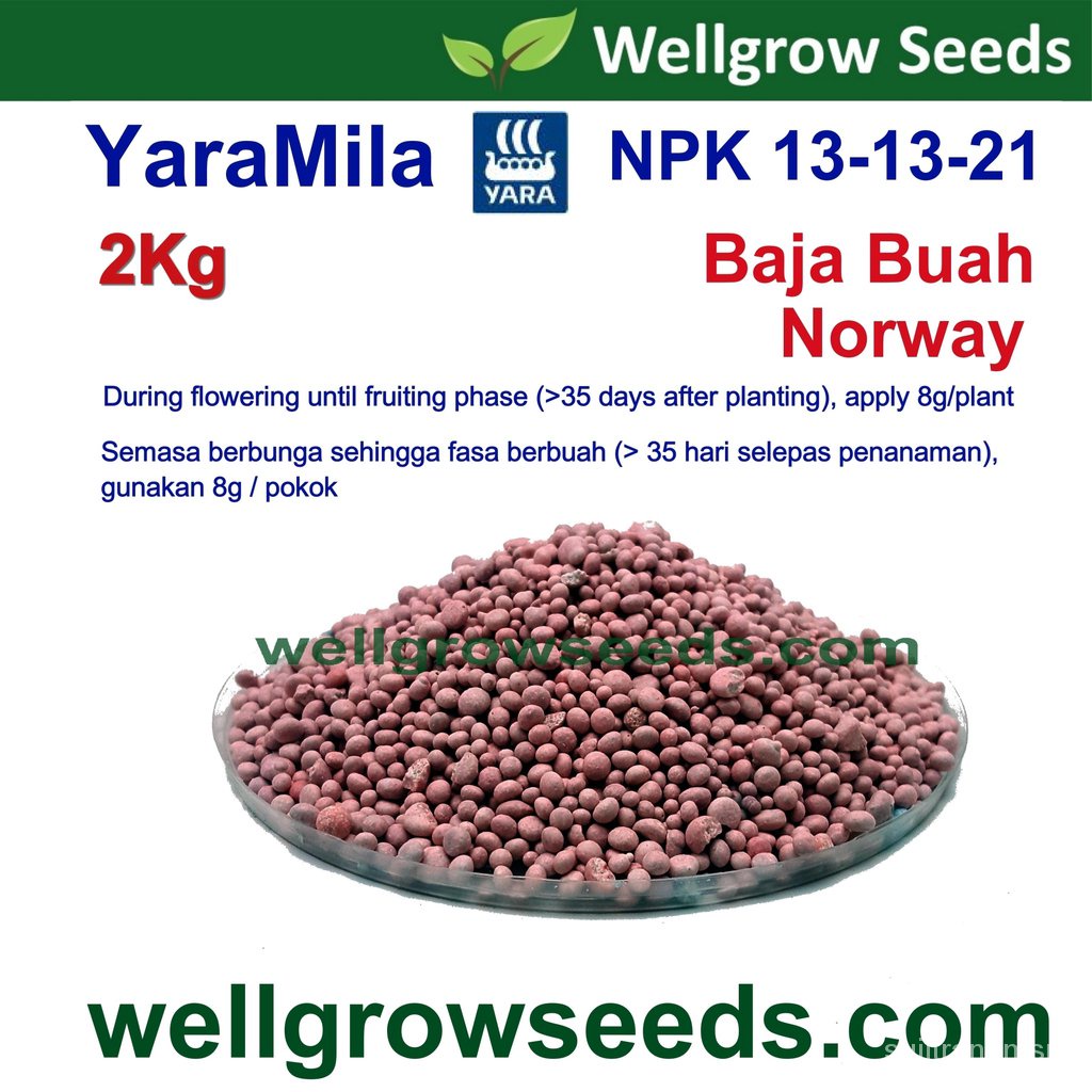 FruitFertilizer Baja/ของแถม Bunga 13-13-21 Yara // 2KgBaja Yaramila/yaramila Buah Fruda/sebatian OKC