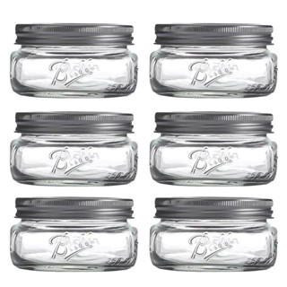 ขวดแก้ว#Ball Mason Jar American Mason Jar แก้วใสปิดผนึก Ins Milkshake Salad Jar Retro Mason Cup