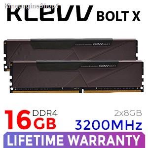 พร้อมสต็อก 🔥โปรแรง1.1🔥16GB (8GBx2) 3200MHz DDR4 RAM PC (แรมพีซี) KLEVV BOLT X (KD48GU880-32A160U)