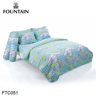 Fountain ผ้าปูที่นอน (ไม่รวมผ้านวม) 3.5ฟุต 5ฟุต 6ฟุต ชินนามอนโรล Cinnamoroll FTC051 #ฟาวเท่น เครื่องนอน ชุดผ้าปู