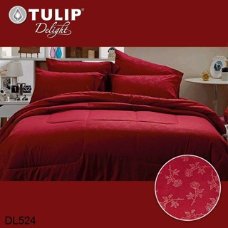 Tulip Delight ผ้านวม (ไม่รวมผ้าปูที่นอน) อัดลาย สีแดง RED EMBOSS DL524 #ทิวลิปดีไลท์ ผ้าห่ม