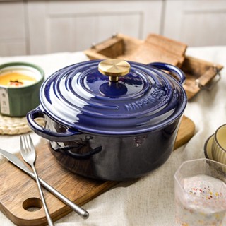 23cm/25cm เตาอบเหล็กดัตช์เคลือบ Enameled Cast Iron Dutch Oven - 3.25L/4.25L Dutch Oven Pot with Lid and Steel Knob 500 d