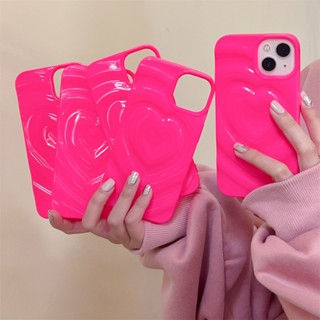 เคสโทรศัพท์มือถือ TPU แบบนิ่ม ลายหัวใจ สีพื้น สําหรับ iphone 14 Pro Max 13 Pro Max 12 Pro Max