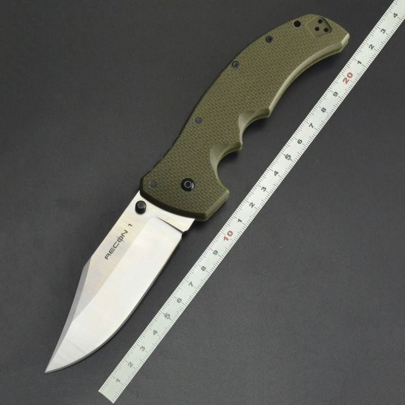 Cold Steel Reconnaissance Series มีดพับพกพา Stainless Steel Outdoor Survival Camping G10 Handle Fruit Knife EDC