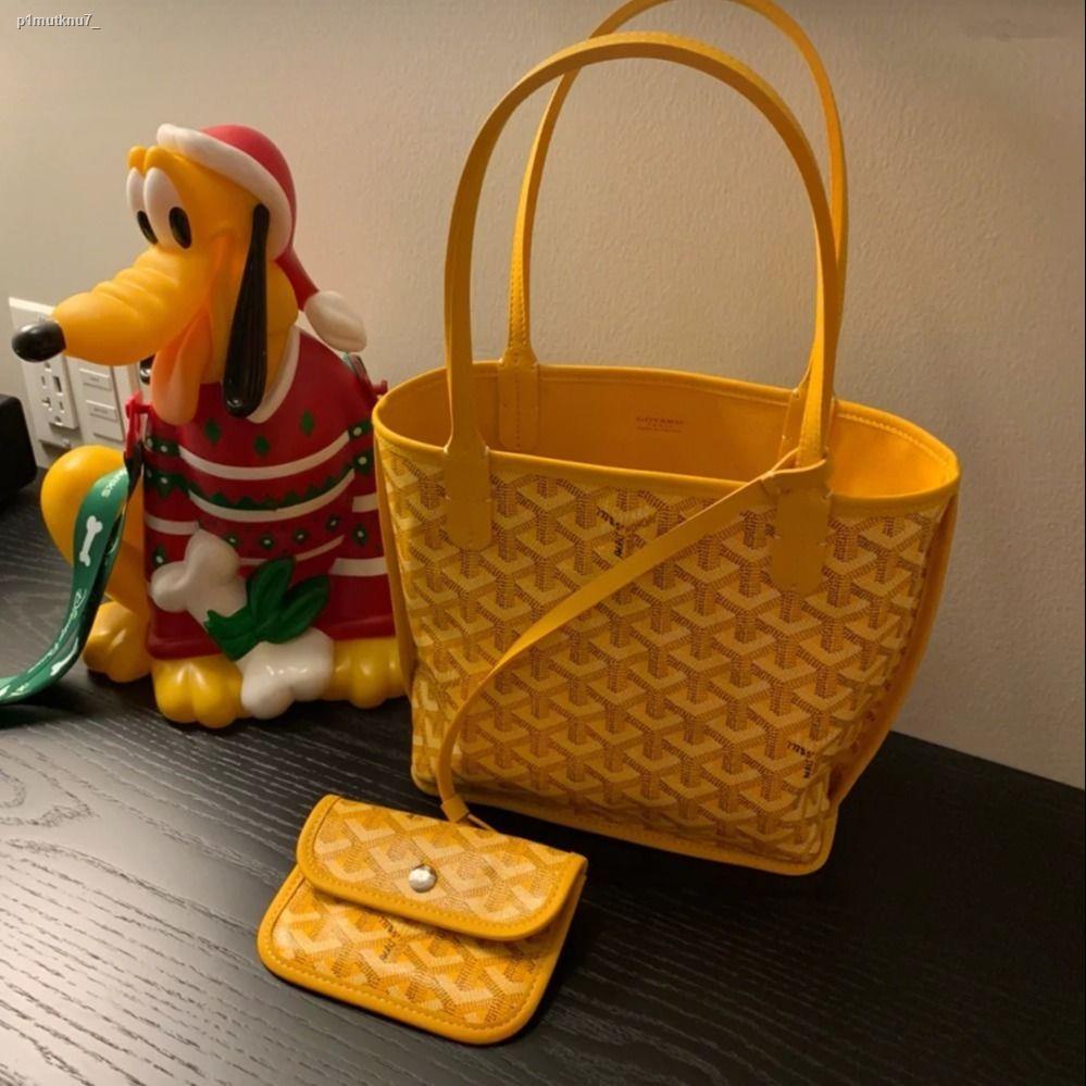 ♟goyard wallet mengoyard Goya Bag Genuine Leather Dog Teeth Vegetable Basket Shopping mini Handbag Double-Sided Tote Fem