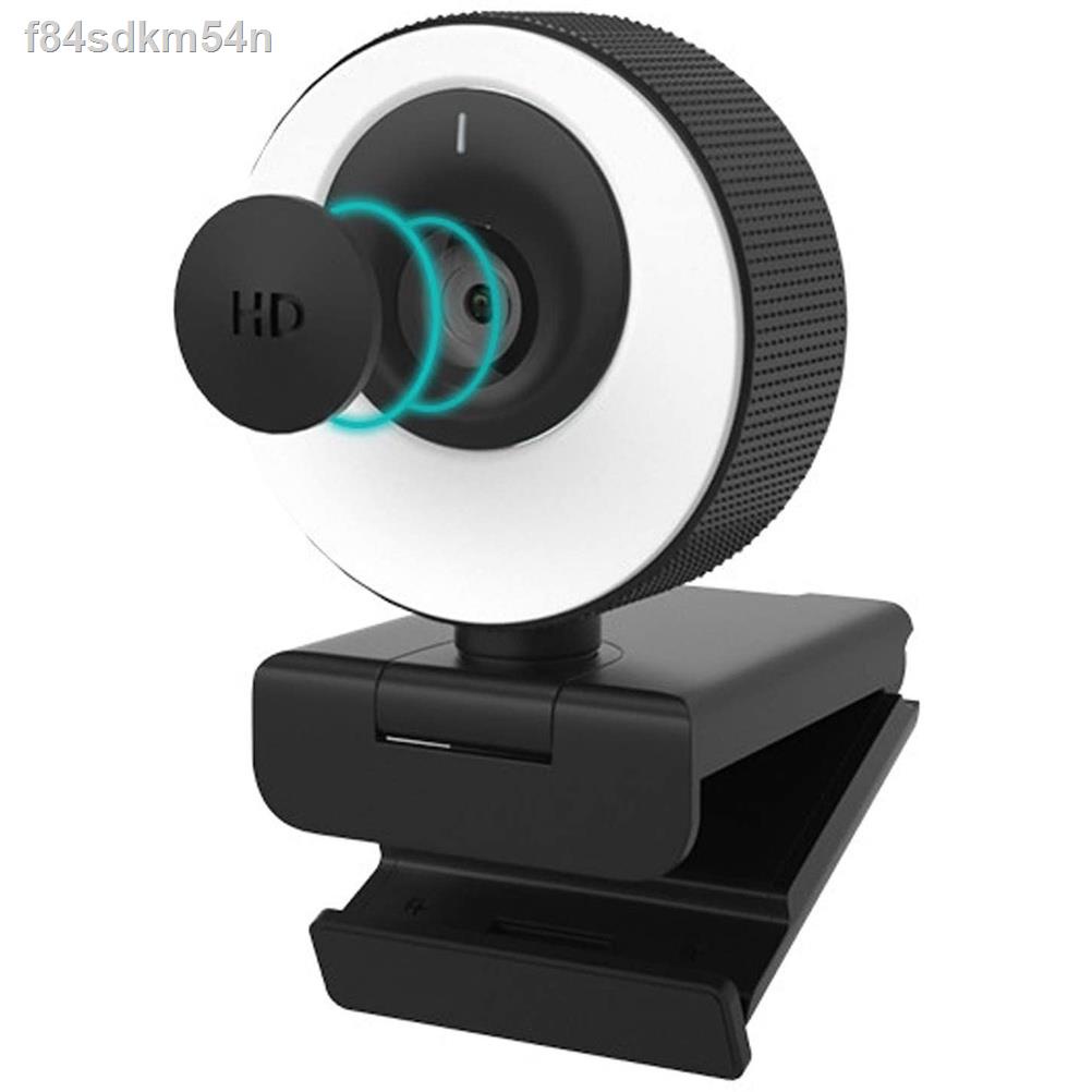 1080P 60FPS Webcam with Microphone, 2021 COSHIP Computer Camera with Ring Light, Privacy Cover, Adva
