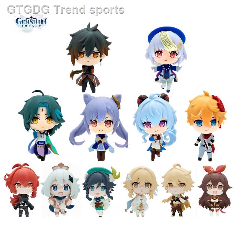 ☑☜6pcs/Lots Genshin Impact Vol 2 Anime Figure Keqing Ganyu Qiqi Action Figure Zhongli Tartaglia Figu