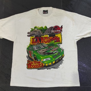 🥇เสื้อยืด NASCAR วินเทจ OVP BOBBY LABONTE X JURASSIC PARK ปี2001  น่าสะสม สภาพNOSหายากครับ🏆