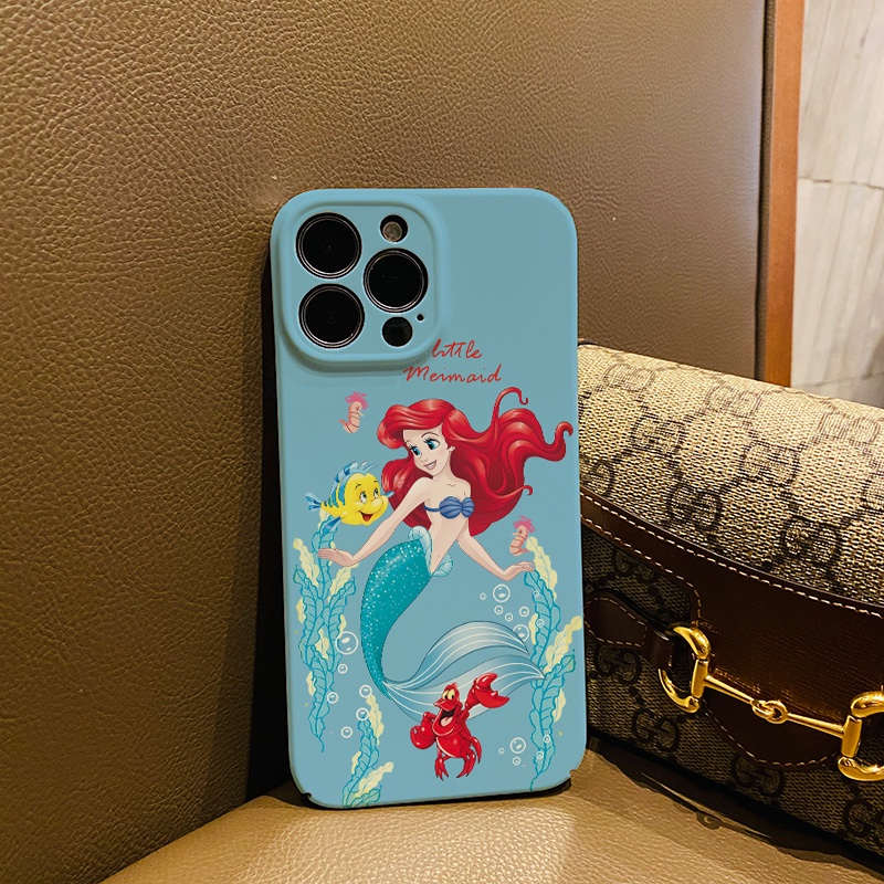 ฟิล์มแข็ง เคส iphone 14 pro Max 11 13 12 7Plus 8 X XS Max นางเงือกน่ารัก กันกระแทก เคส