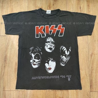 KISS ALIVE WORLDWIDE "96 "97 [FADE] เสื้อวง เสื้อทัวร์ เสื้อวงคิส เสื้อเฟด