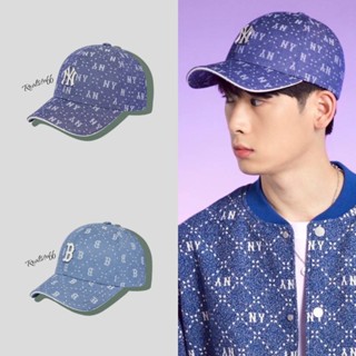 ของแท้💯 MLB Denim Dia Monogram Structured Ball Cap พร้อมส่ง