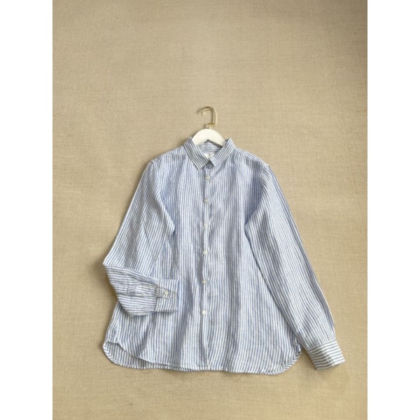 เสื้อเชิ้ต Uniqlo ผ้าลินิน ผู้หญิง สภาพ 95%