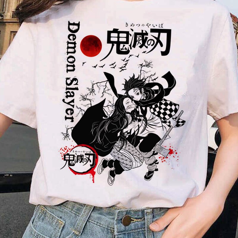 เสื้อยืดอะนิเมะ Kimetsu No Yaiba เสื้อยืดพิมพ์ลายสำหรับขนาด unisex