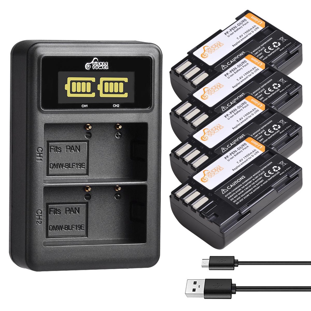 Pickle Power DLi90แบตเตอรี่ LED Dual USB Charger สำหรับ Pentax 645D,645Z,K-01,K-5,D-Li90 II,K-3,K-3 