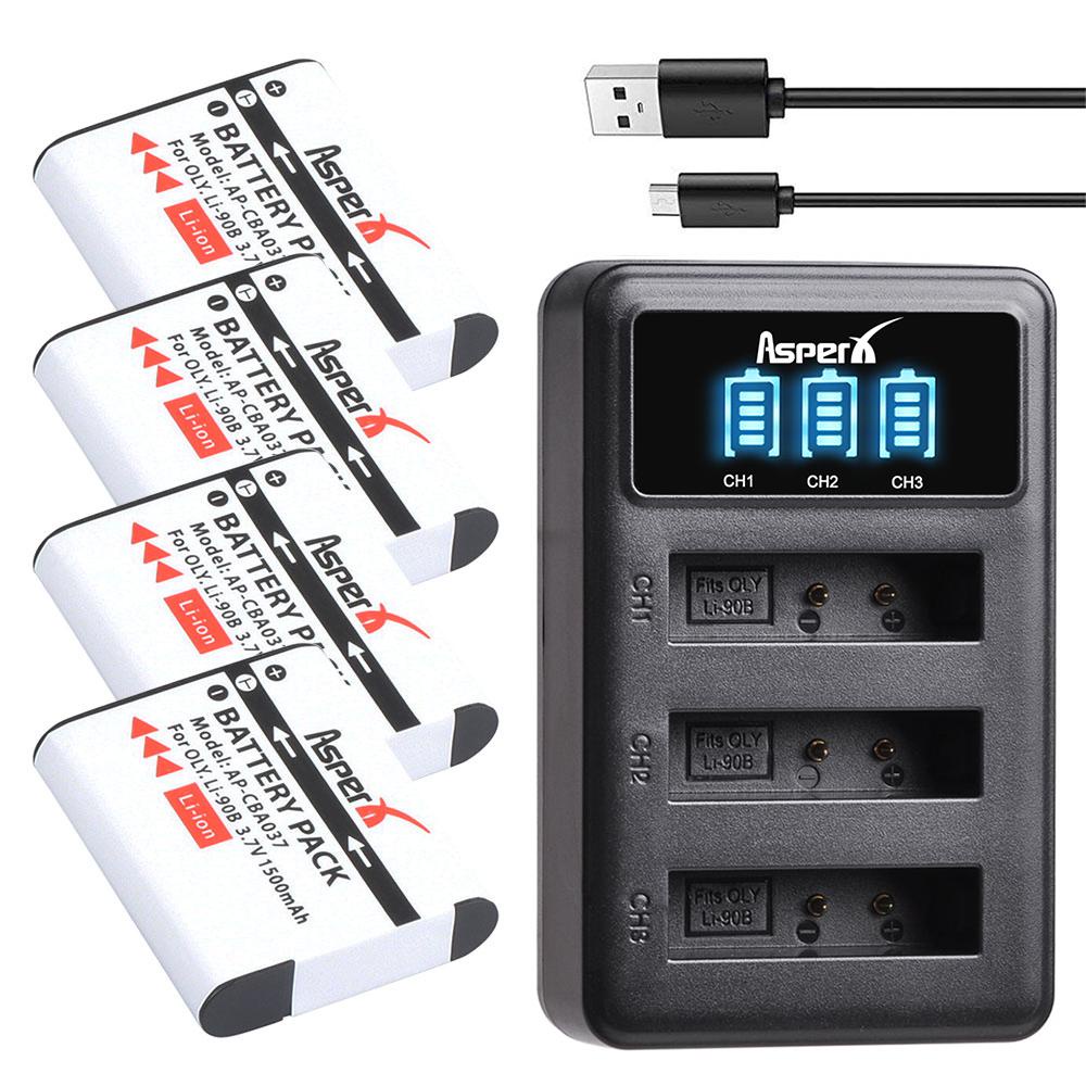 1500มิลลิแอมป์ชั่วโมง LI-90B LI 90B LI-92B Li90B ชาร์จแบตเตอรี่สำหรับ Olympus Tough TG-6 TG-Tracker SH-1 SH-2 SP-100 IHS