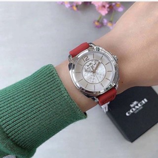 ⌚🎊นาฬิกาข้อมือหญิงNEW Coach Ladies Boyfriend สายซิลิโคน สีชมพูตัวเรือน สีเงิน สวยมากค่ะมีหลายสี