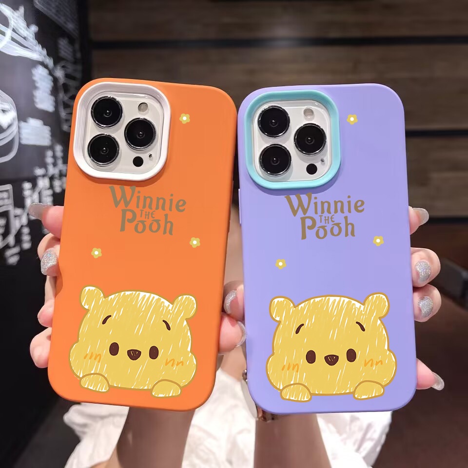 3 in 1 เคสโทรศัพท์มือถือ ซิลิโคน ลายวินนี่ เดอะ พูห์ สําหรับ iPhone 14Promax 13 12 11 7Plus X XR