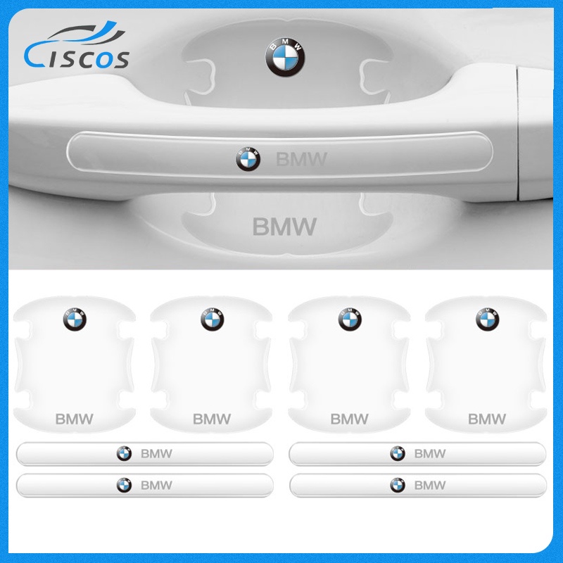 Ciscos 4 ชิ้น กันรอยประตูรถยนต์ ฟิล์มใสกันรอยรถยนต์ สติกเกอร์ประตูรถ ของแต่งรถ สำหรับ BMW F30 E46 F10 E36 G20 E90 X1 E30 E60 E39 X3 IX3 X6 M3 IX M4 220I X4 530E Z4 X5