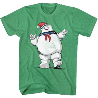 เสื้อยืดกราฟิกแขนสั้นผู้ใหญ่ The Real Ghostbusters 80s Movie Merry Mr. Stay Puft&lt;br