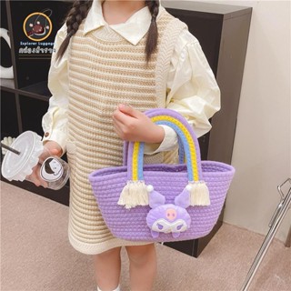 【เงินสด】กระเป๋า♤◈ถือกระเป๋าคล้องแขนกระเป๋าสานสีสดใสผู้หญิงมาใหม่ กระเป๋าเด็ก น่ารัก