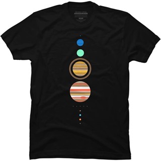 Design By Humans Mens Minimal Solar System By Kellabell9 T-shirt - - : เสื้อผ้า รองเท้า และเครื่องประดับ