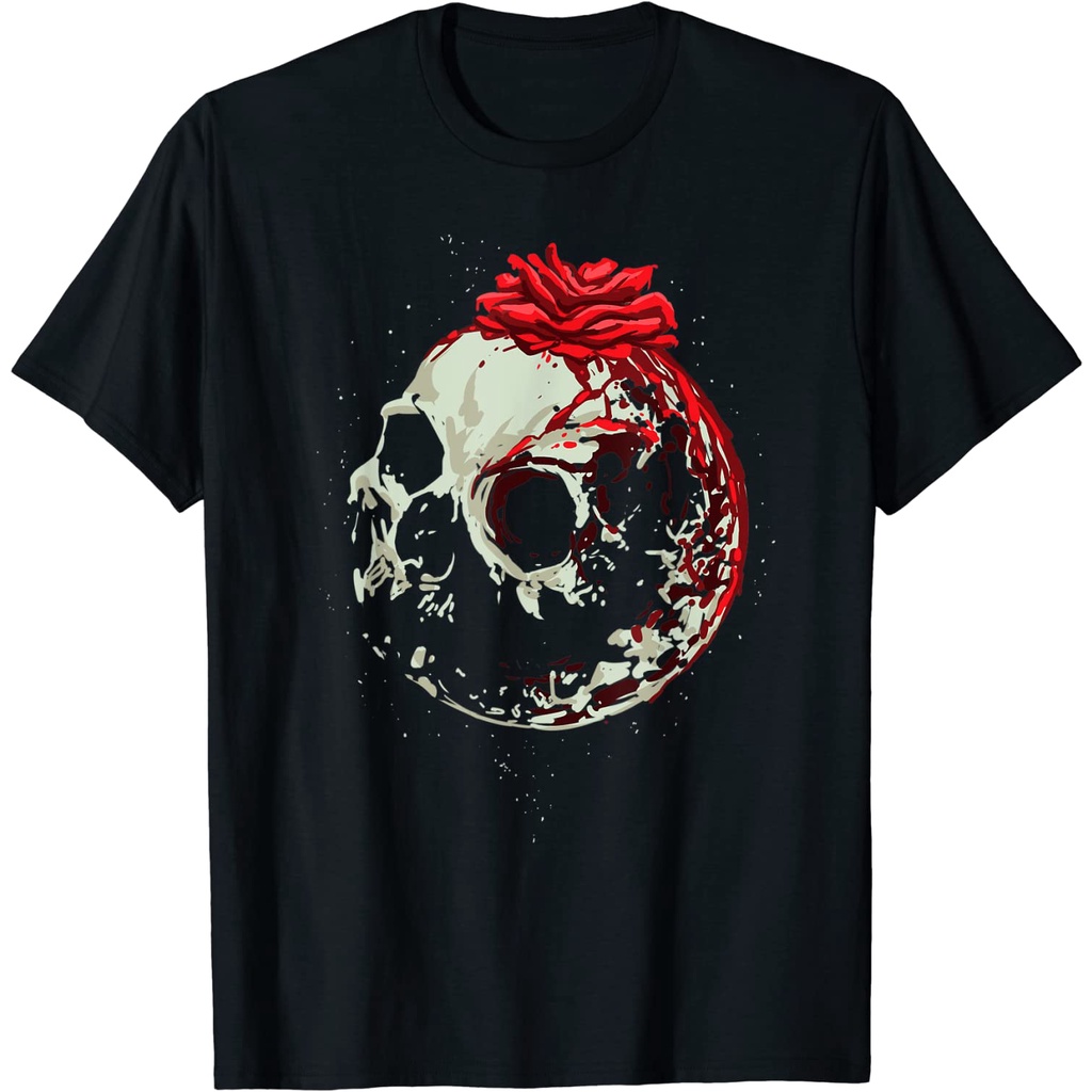 Moon  Rose & Skull Shirt Great Gothic Occult Satanic Design T-shirt