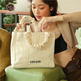 【เงินสด】กระเป๋า✱Scrunchie Tote Bag กระเป๋าผ้าหูย่นถือได้สะพายได้