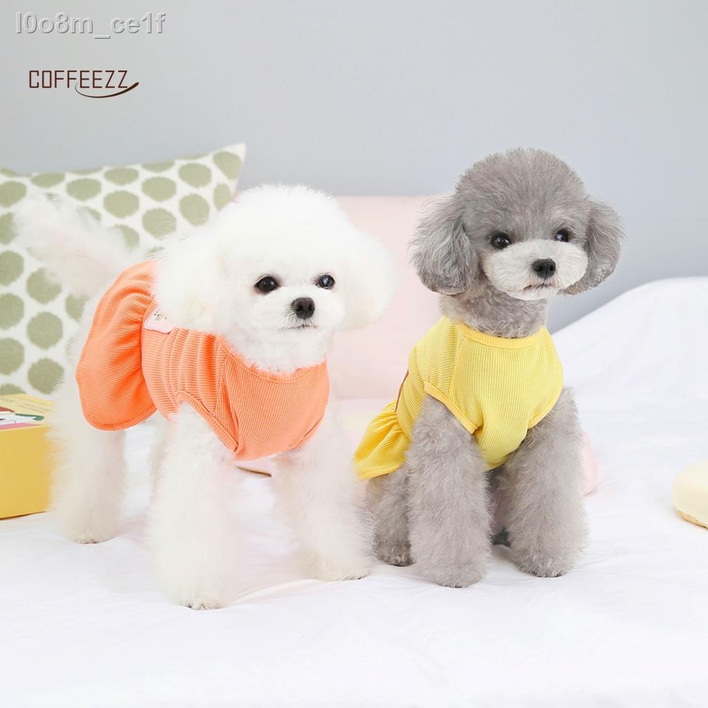 coffeezz Breathable Dog Dress for Small Dog Girl Cartoon Dog Summer Clothes O-neck