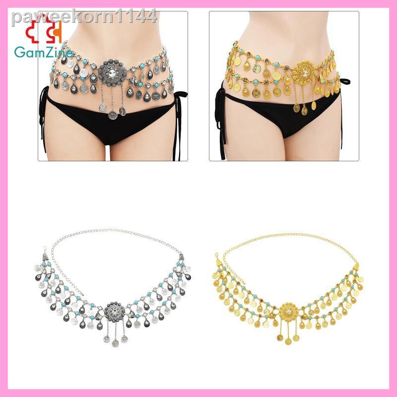 [lzdxwcke2] Women Bohemian Belly Dance Chain Indian Dancing Costume Waist Belt