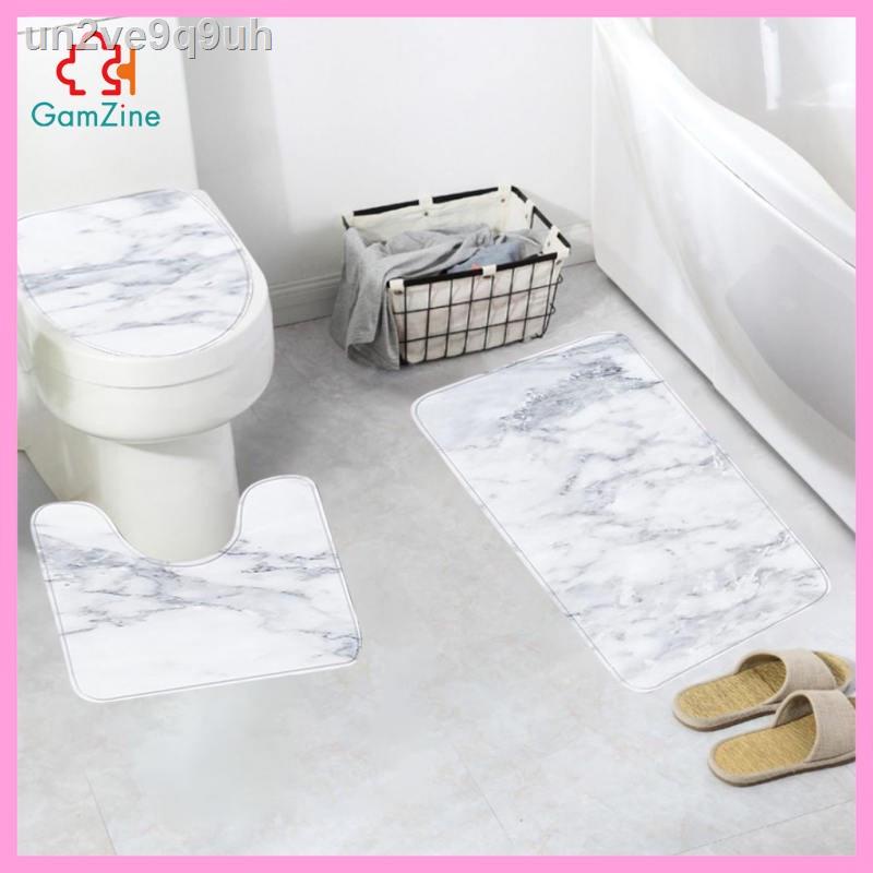 [NANA] 3Pcs Bathroom Rugs Set Bath Rug Contour Rug Decorations Doormat Washable Water Absorbent Anti