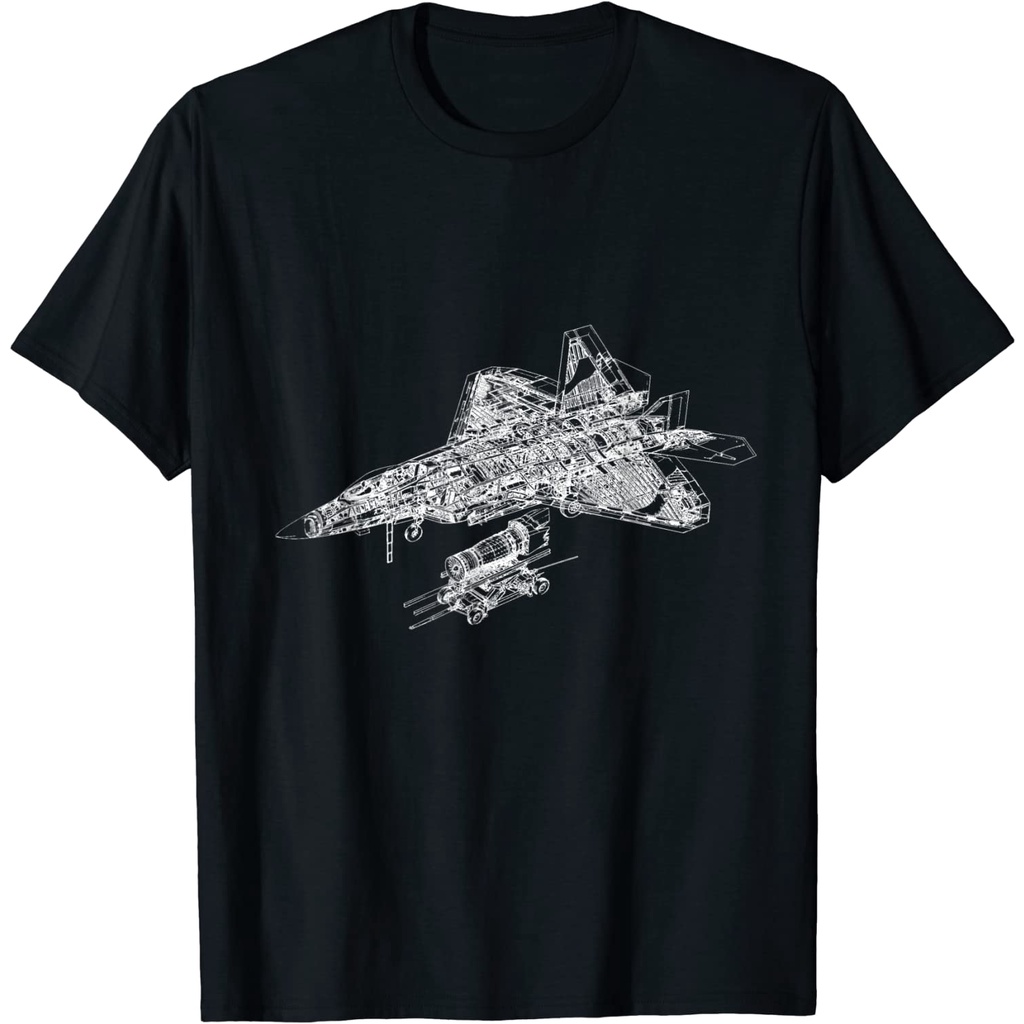เสื้อยืดพิมพ์เขียวกองทัพอากาศ F-22 Raptor