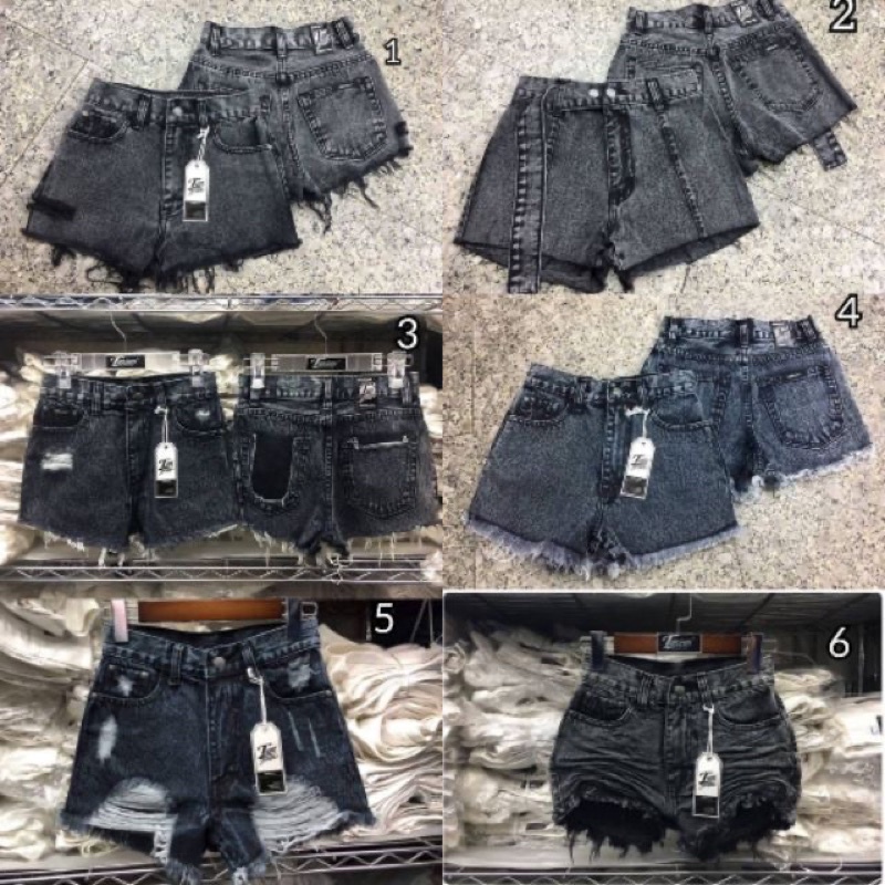 กางเกงยีนส์ขาสั้น สีดำฟอกสโนว์ 8 แบบ ขายดี ป้าย tan jeans[S-Xl]