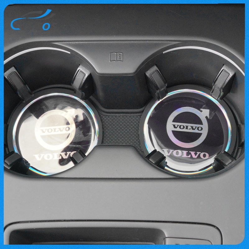 Ciscos ที่รองแก้วในรถยนต์ เลเซอร์ แผ่นรองแก้วน้ําในรถยนต์ แผ่นรองกันลื่น ของแต่งรถยนต์ สำหรับ Volvo XC40 XC60 S80 V40 S60 940 850 XC90 V60 V50 S90