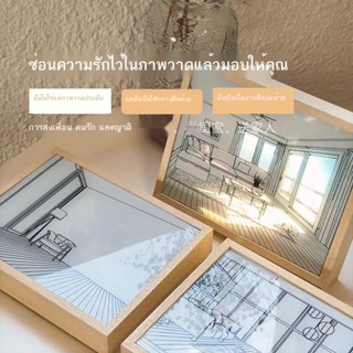 Douyin กับภาพวาดแสงเดียวกันห้องนั่งเล่นเกาหลีนำการตกแต่งภาพวาดเรืองแสงห้องนอนข้างเตียงของขวัญภาพวาดแสงแดดสำหรับแฟน