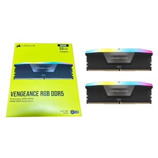 Corsair VENGEANCE RGB DDR5 DRAM 32GB (2x16) 7200MHz C34 Memory (Black) for Intel