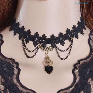 Calciumsp Necklace Colorfast Lace Edge Alloy Black Lace Chain Necklaces for Wedding