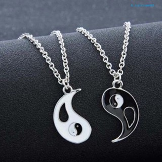 Calciumsp Necklace Pendant Meaningful Comfortable Wearing Black White Taichi Yin Yang Necklace Party Jewelry