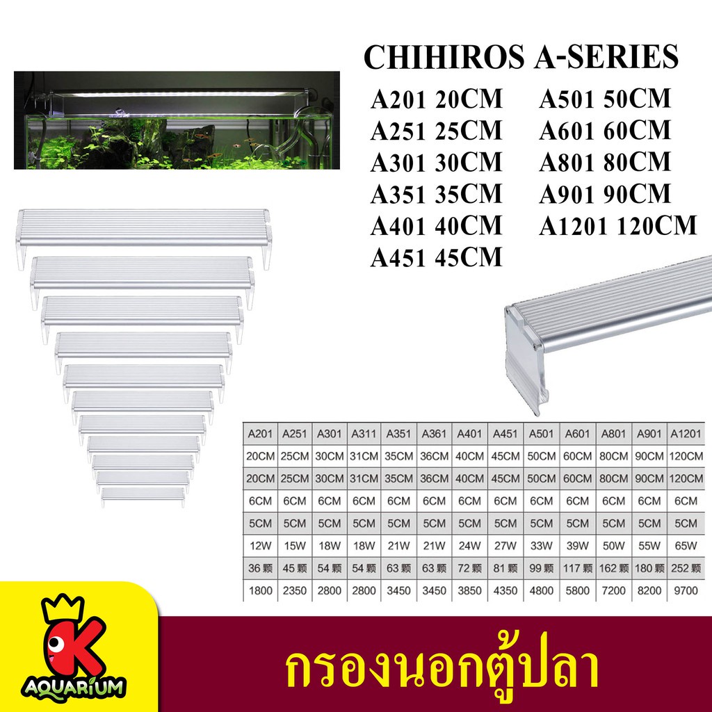 Chihiros A Series โคมไฟตู้ปลา โคมไฟไม้น้ำ A201/251/301/351/401/451/501/601/801/901/1201