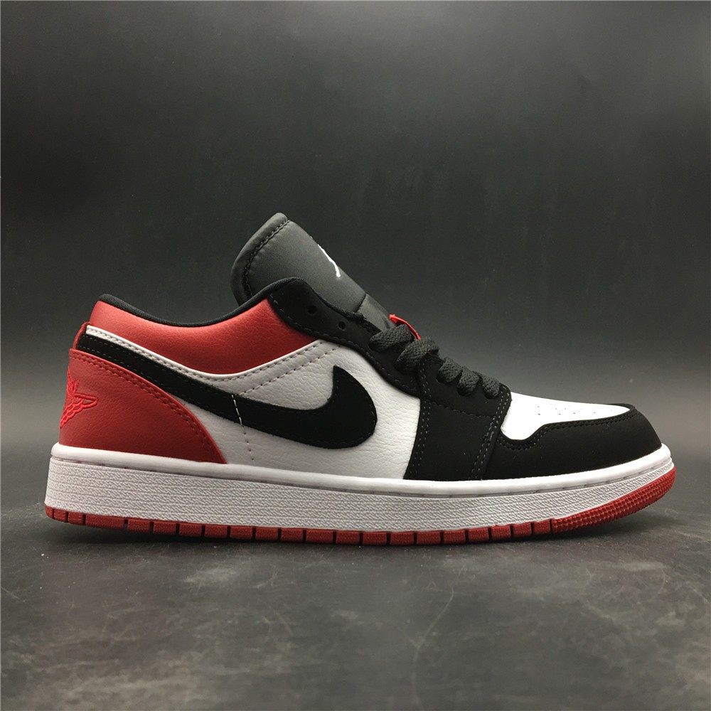 ♤รองเท้าผ้าใบ nike♙✕สินค้าลิขสิทธิ์แท้ Nike Air Jordan 1 Low SB Black Toe Red รองเท้าลำลอง รองเท้ากีฬา