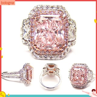 (Bologna) เครื่องประดับแหวนหมั้นแต่งงานสแควร์ Cubic Zirconia