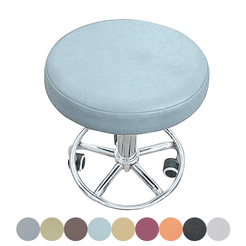 PU Round Stool Cover Waterproof Leather Seat Cushion Anti-slip Chair Cover Bar Stool Cover