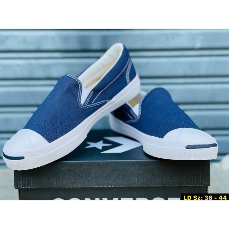 ✈รองเท้า Converse x Beams Jack Purcell Slip On Navi Blue SALE ใส่ได้ทั้ง ชาย หญิง ส่งฟรีรองเท้าผ้าใบผู้ชาย