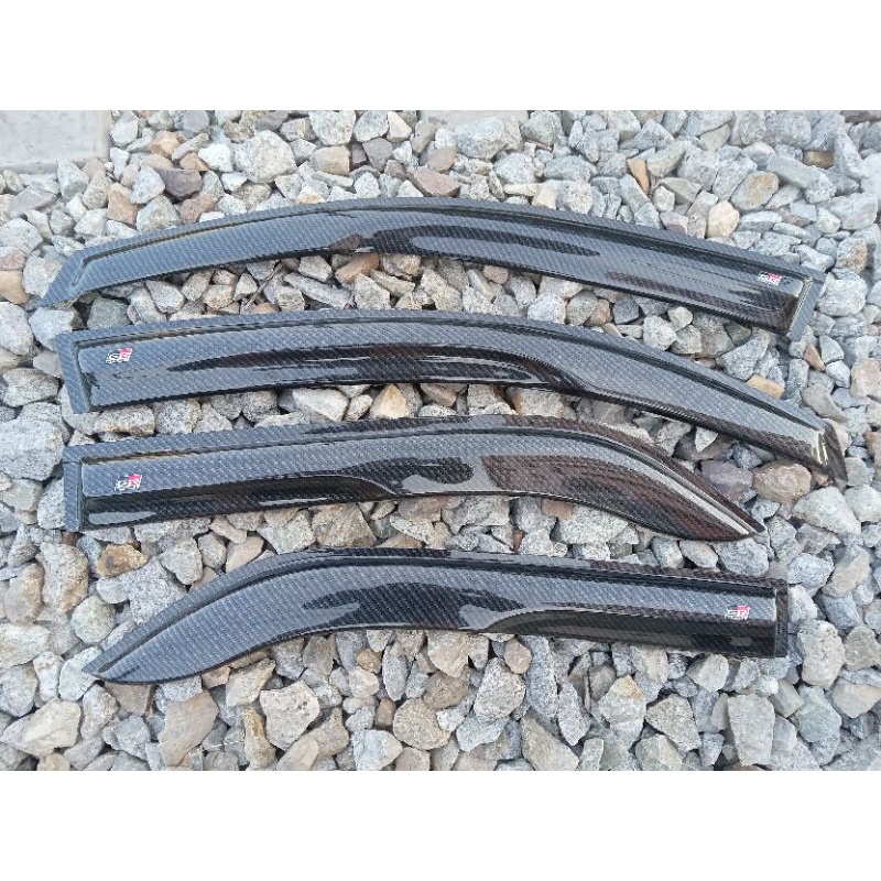 กันสาดประตู Toyota Fortuner 2005-2014 ลายเคฟล่า GR สำหรับ TOYOTA FORTUNER โตโยต้า ฟอจูนเนอร์ ปี 2005-2014
