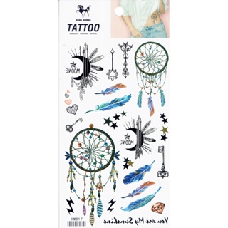 Tattoo sticker สติ๊กเกอร์รอยสัก แทททูสติกเกอร์ติดผิวหนังเหมือนรอยสัก รอยสักขนาดเล็ก กันน้ำติดทนนาน ขนาด16x10cm