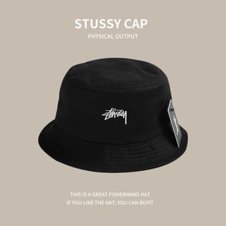 STUSSY เล็กๆน้อยๆLOGOปักตัวอักษรคลาสสิกของแท้สตรีทฤดูร้อนชายหญิงหมวกชาวประมงหมวกอ่างกันแดด YR92